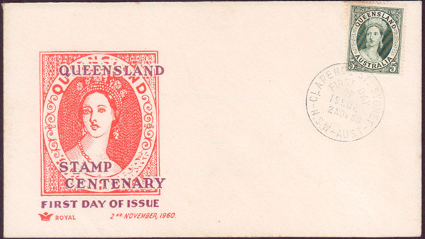 1960 Australia FDC Queensland Stamp Centenary